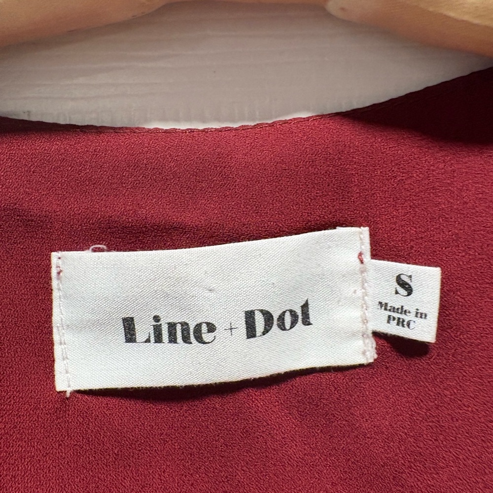 Line & Dot Deep Burgundy Ruffle Blouse - Picture 3 of 3